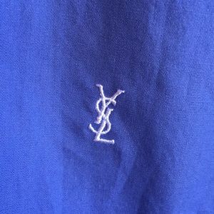 Mens Yves Saint Laurent blue short sleeve shirt
